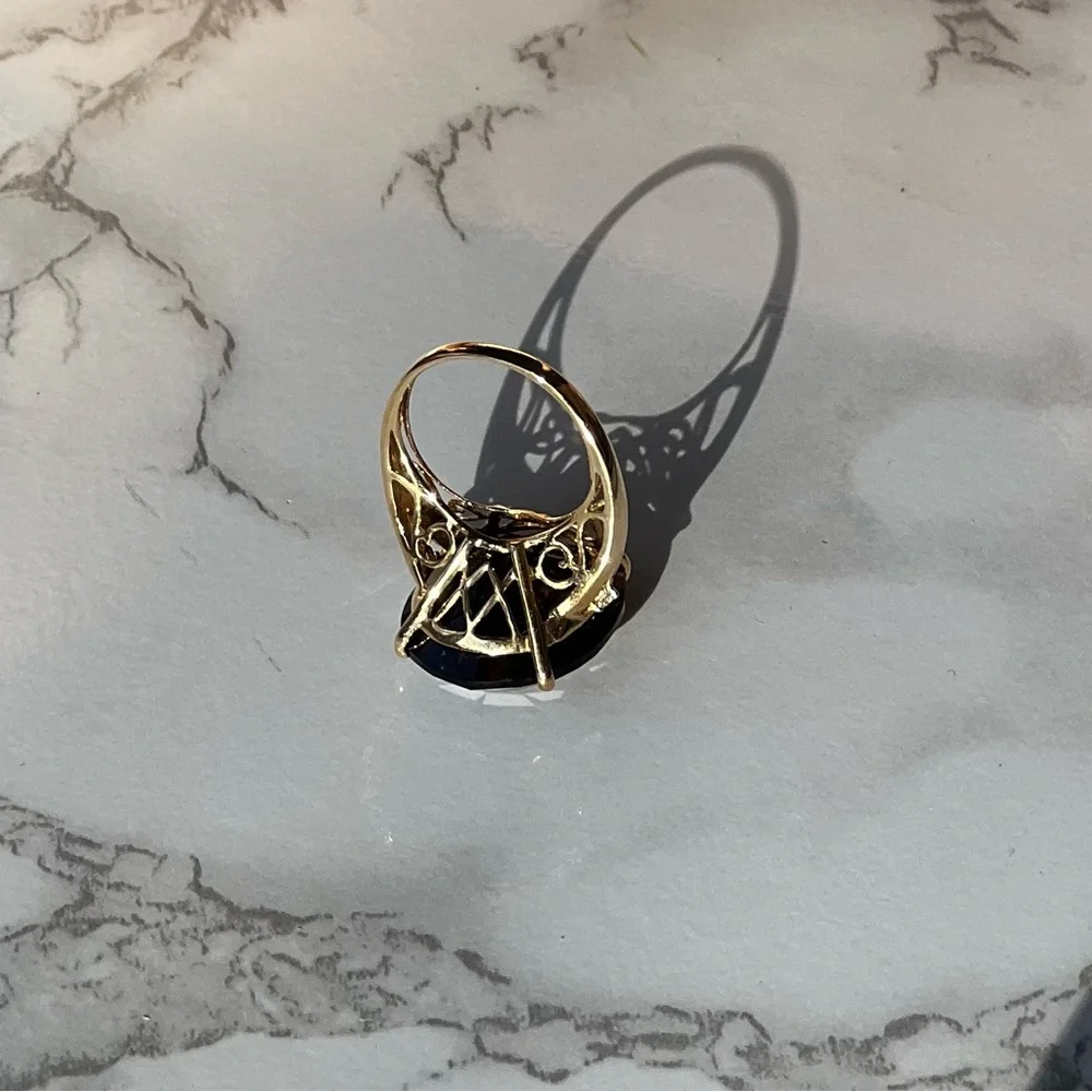 14K Gold Smoky Topaz Cocktail Ring Sz 6 – Original $1,725 Tag - Picture 8 of 12